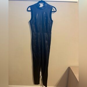Women’s faux leather jumpsuit